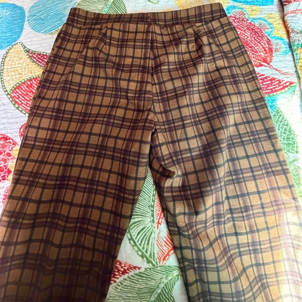 Sanctuary Brown Plaid Straight Leg Pants - Picture 4 of 4